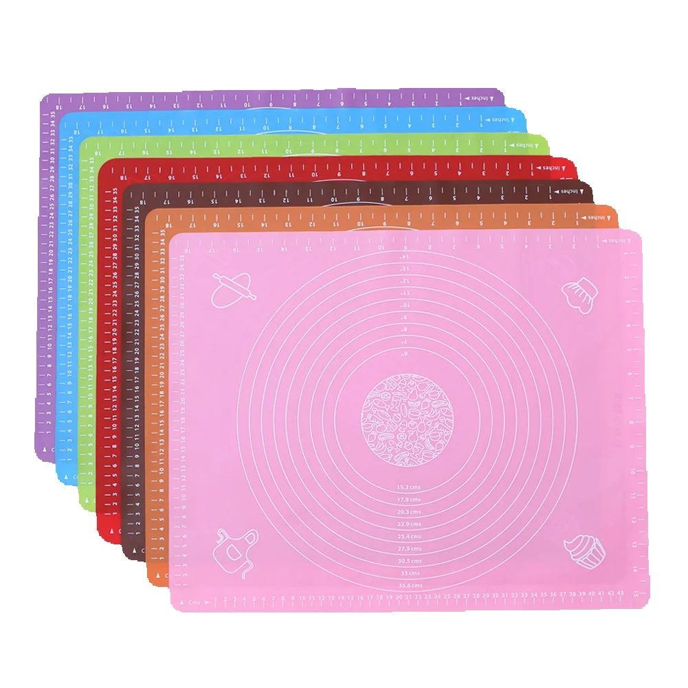 Camping Cooking Mat - 5サイズベーキングローリングマットシリコンパッドシート生地パッド（ピザ用）ノンスティックケーキメーカーホルダーキッチンツール