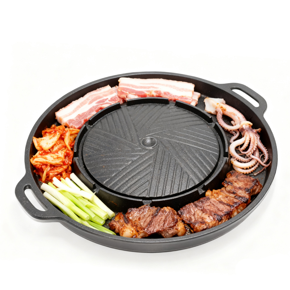 Camping Cooking Survival - KOSUN 韓国式BBQグリルパン 2 in 1 丸型バーベキュー共有プレート
