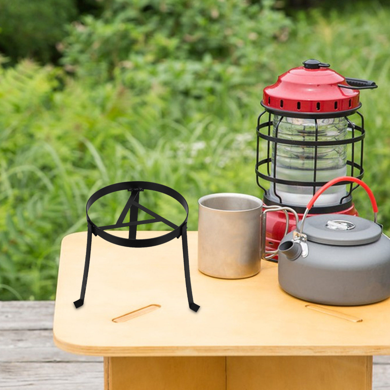 Camping Cooking Over Fire - 焚き火用調理スタンド ポータブル折りたたみ式焚き火三脚グリル ファイヤーピット上調理スタンド アウトドアキャンプハイキング 25cm 9.8インチ