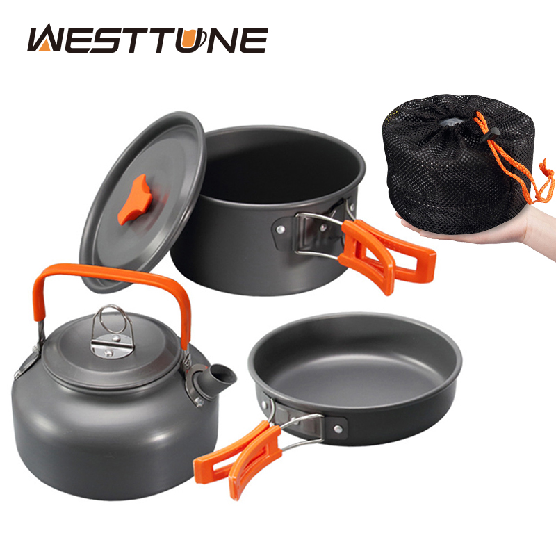 Camping Cooking Survival - WESTTUNE キャンプ調理器具キット アルミ アウトドア ポータブル クッキングセット