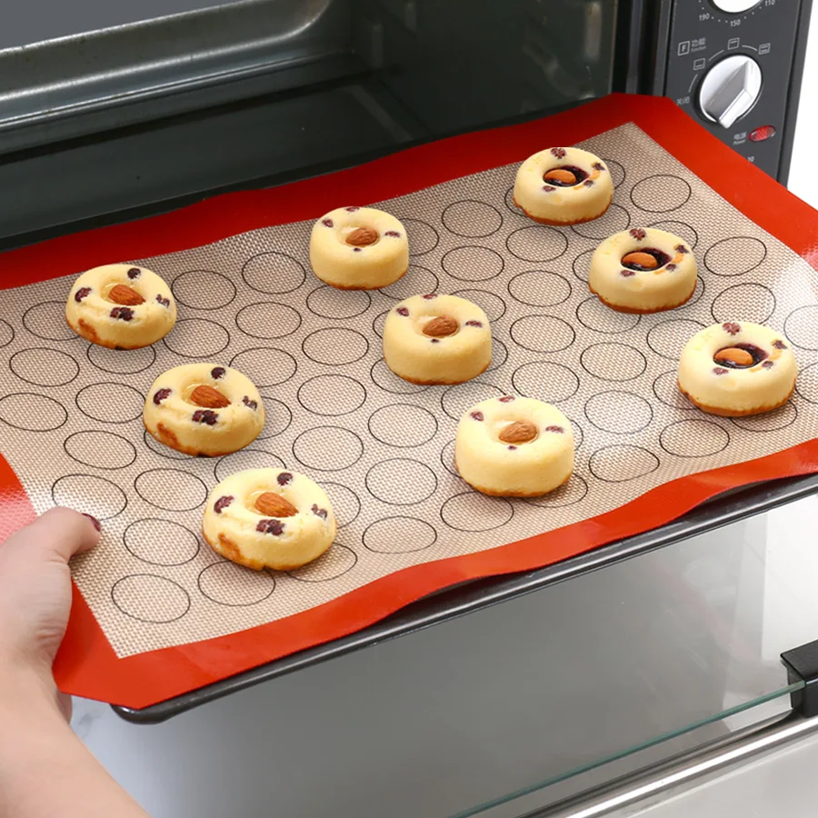 Camping Cooking Mat - ノンスティックシリコンマカロンベーキングマット、クッキーペストリーマット、生地伸ばしパッド、プロ仕様ベーキングガジェット、キッチンベイクパン用