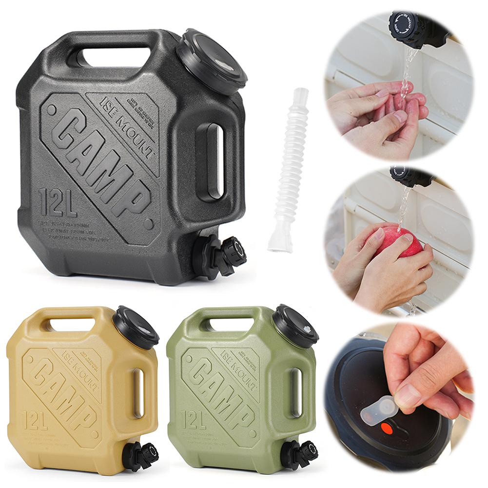 Camping Cooking Pot Large - 12L キャンプ用ウォータージャグ 蛇口付き 水貯蔵容器 大容量ウォーターディスペンサーキャリア 車載用