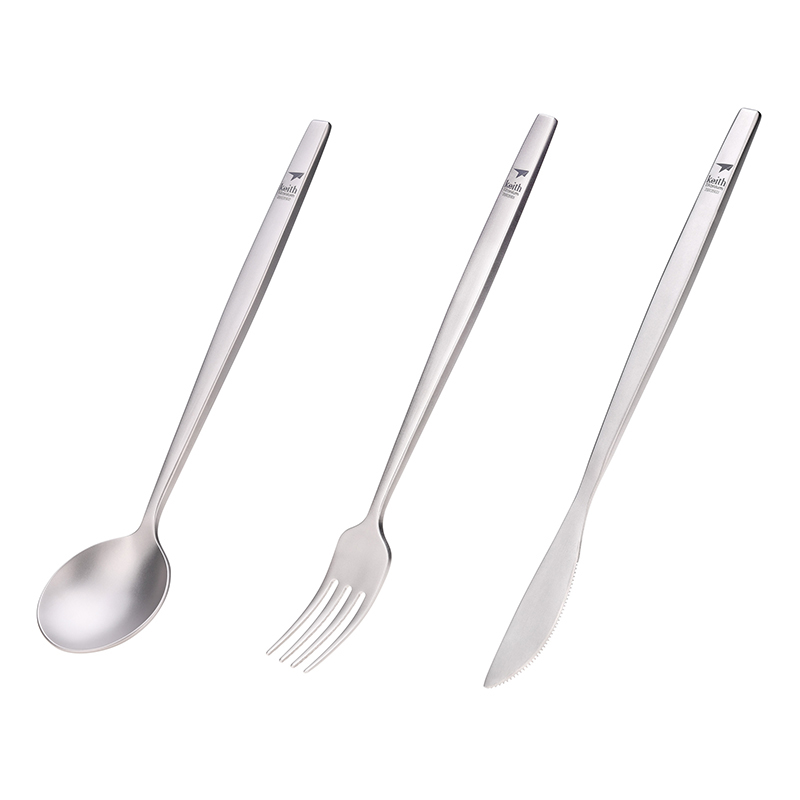 Camping Cooking Utensils Kit - Keith-カップ,スプーン,フォーク,ナイフ,ストロー,キッチン食器用のトラベルカトラリーセット