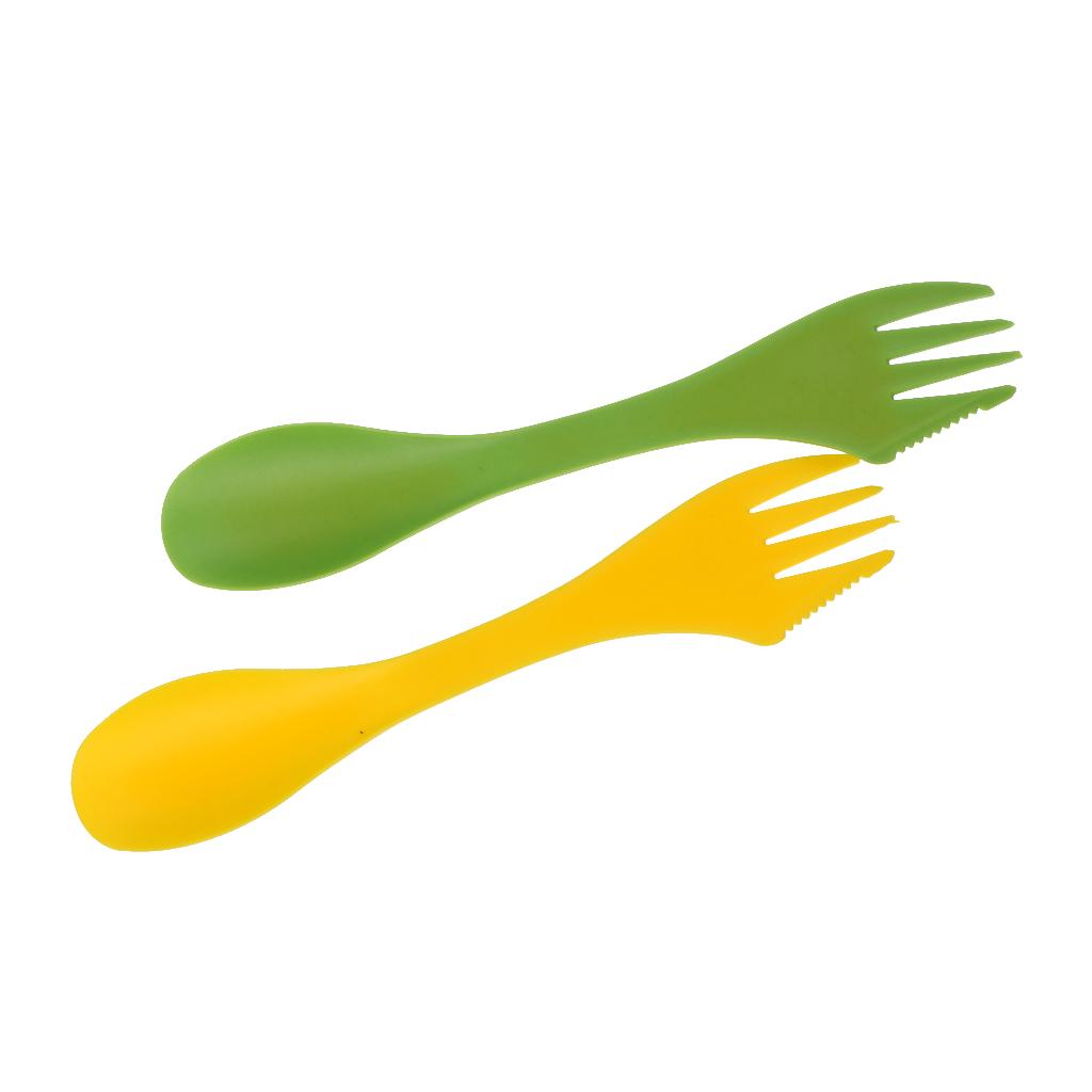Camping Cooking Full Set - 多機能キャンプ用スポークフォークカトラリーセット BPAフリー ハイキング用食器 ピクニックキッチンガジェット アウトドア旅行用