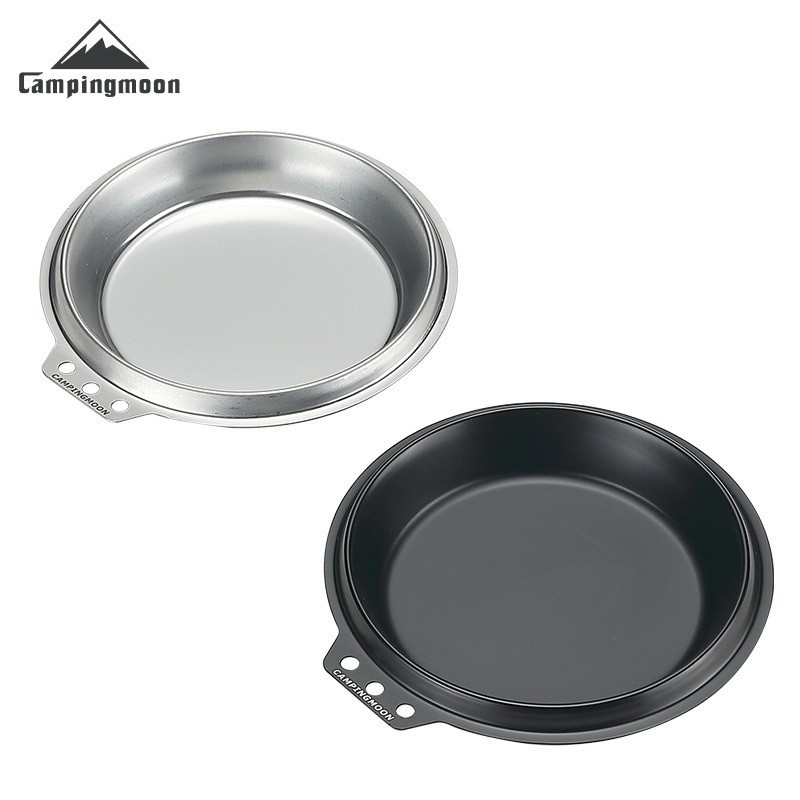 Camping Cooking Snow - CAMPINGMOON S-SD ステンレス製ディープスノープーラーボウル蓋付き厚底フライパン キャンプ用ディッシュ ディップディッシュ アウトドアクッキング用