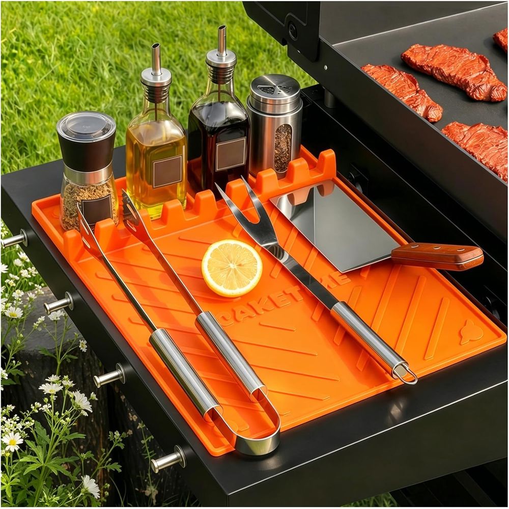 Camping Cooking Mat - シリコン製グリルマットまたはグリドルアクセサリー、調理キッチン、バーベキューの必需品、カウンタートップ、屋外キャンプ、芝生用