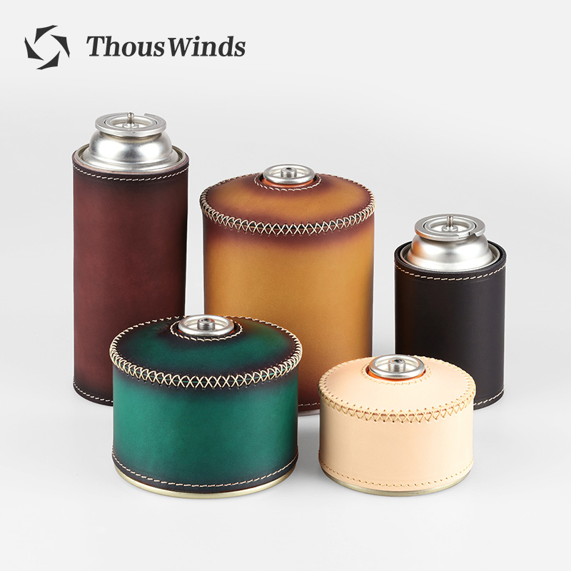 Camping Cooking Cover - Thous Winds 手作りレザーガスタンクプロテクターカバー、屋外ガスタンク用、屋外キャンプ用品