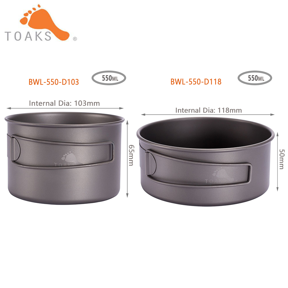 Toaks BWL-550折りたたみハンドル付きキャンプチタ - Camping Cooking Utensils Kit のレビューと価格