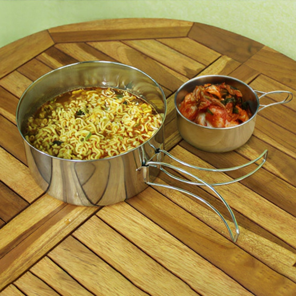 4ピースステンレス鋼アウトドアクッキングセット キャンプ、ハ - Nesting Camping Cooking Set のレビューと価格