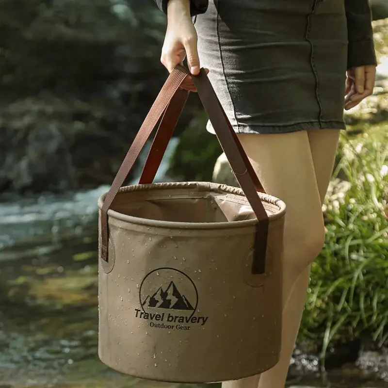 カバー付きポータブルシリコンバケット,折りたたみ式,車,釣り - Camping Cooking Cover のレビューと価格