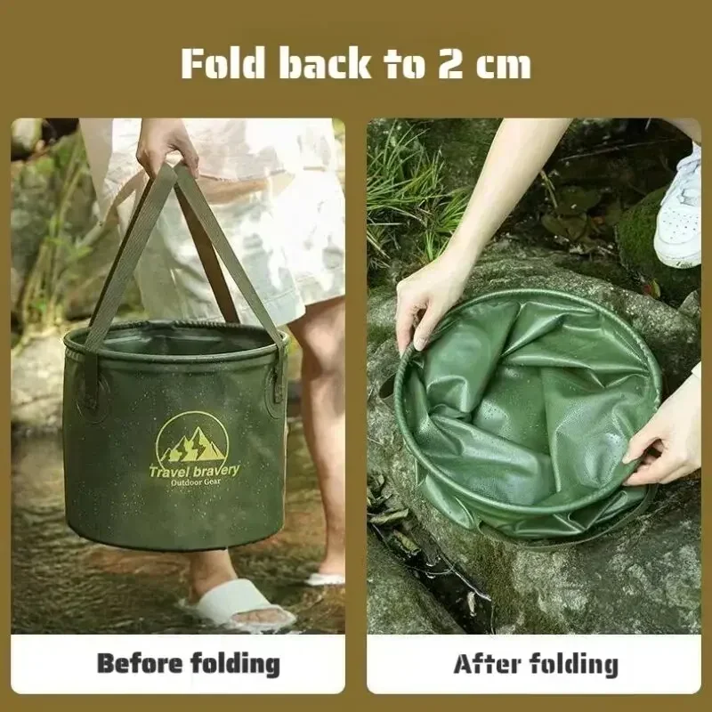 カバー付きポータブルシリコンバケット,折りたたみ式,車,釣り - Camping Cooking Cover のレビューと価格