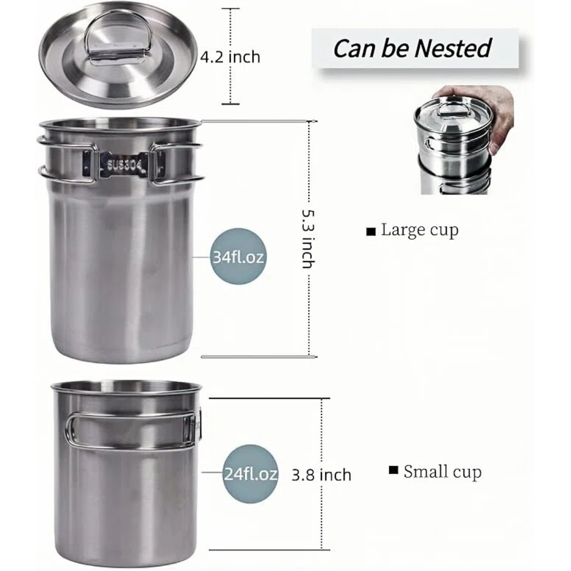 折りたたみ式キャンプカップマグカップキャンプポット調理器具3 - Camping Cooking Survival のレビューと価格
