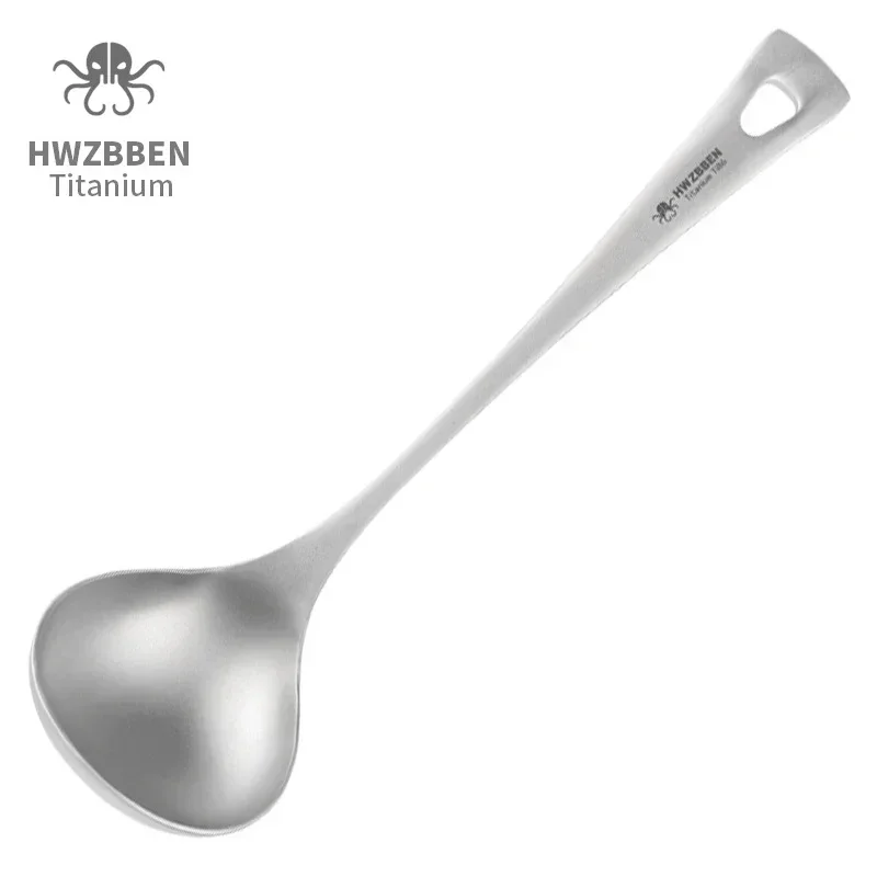 Hwzbben-長いハンドル付きのチタンスープスプーン,キャ - Camping Cooking Utensils Kit のレビューと価格