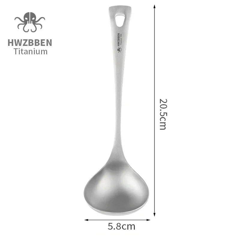 Hwzbben-長いハンドル付きのチタンスープスプーン,キャ - Camping Cooking Utensils Kit のレビューと価格
