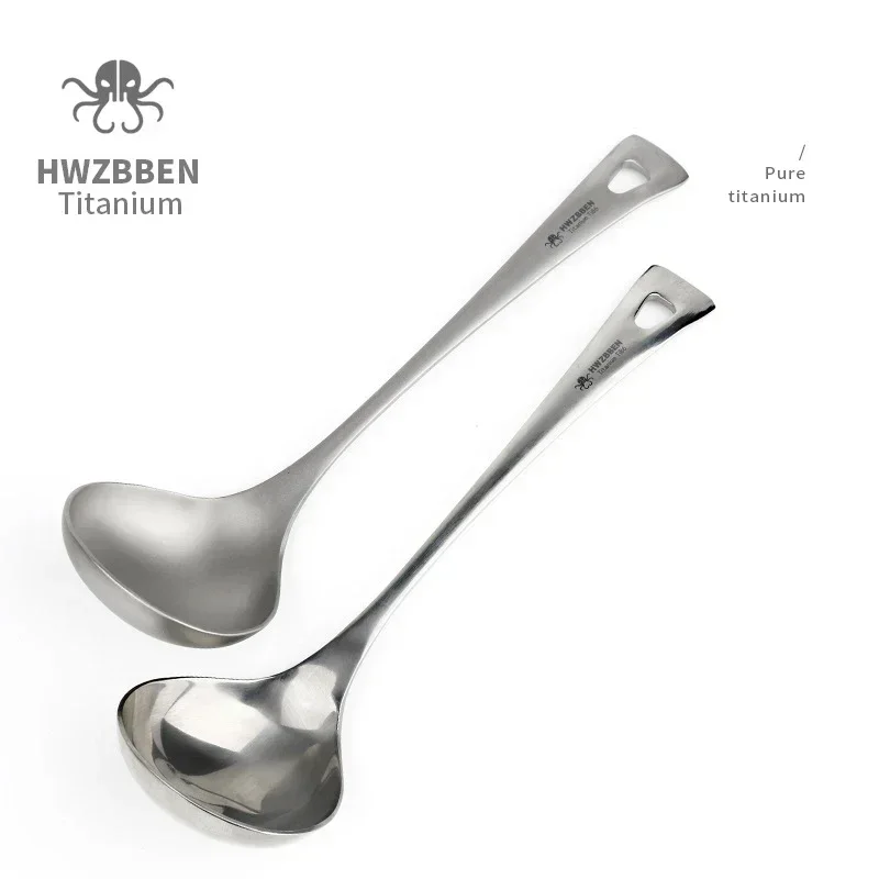 Hwzbben-長いハンドル付きのチタンスープスプーン,キャ - Camping Cooking Utensils Kit のレビューと価格