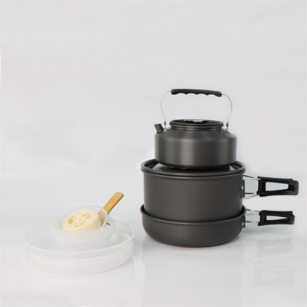 軽量アルミ合金製アウトドアキャンプクッキングセット 大型2- - Camping Cooking Pot Large のレビューと価格