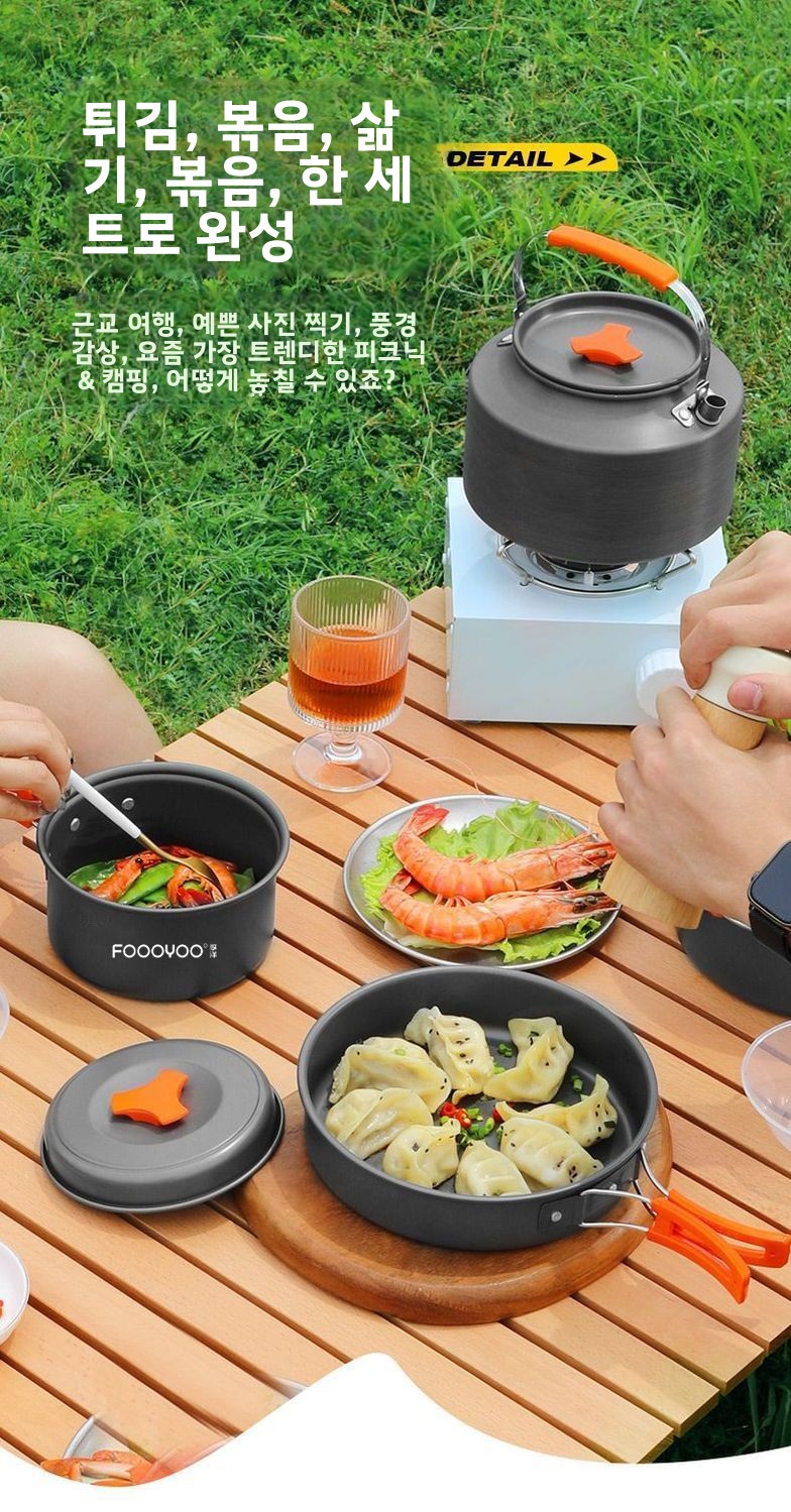 アウトドアキャンプ調理器具セット ポータブル軽量 ネスティン - Nesting Camping Cooking Set のレビューと価格