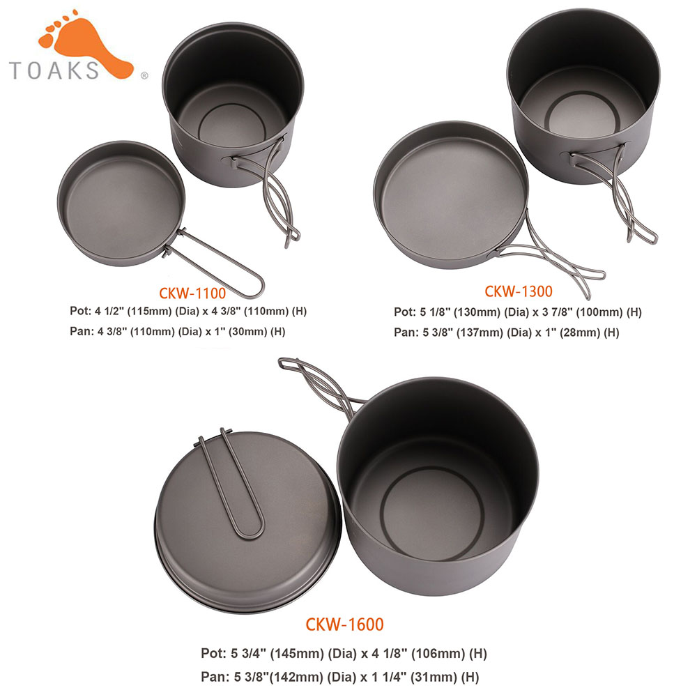 Toaks-超軽量チタンポットフライパン,調理器具セット,ア - Camping Cooking Basket のレビューと価格