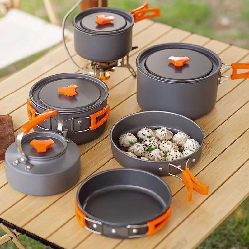 ポータブル大容量ポット便利な耐熱性お手入れ簡単ハンドルポット - Camping Cooking Pot Large のレビューと価格