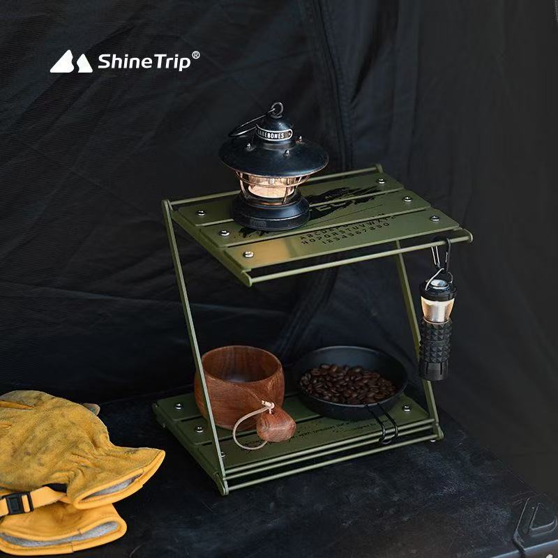 ShineTrip Z型折りたたみ式キャンプラック2段アルミ - Camping Cooking Table Foldable のレビューと価格