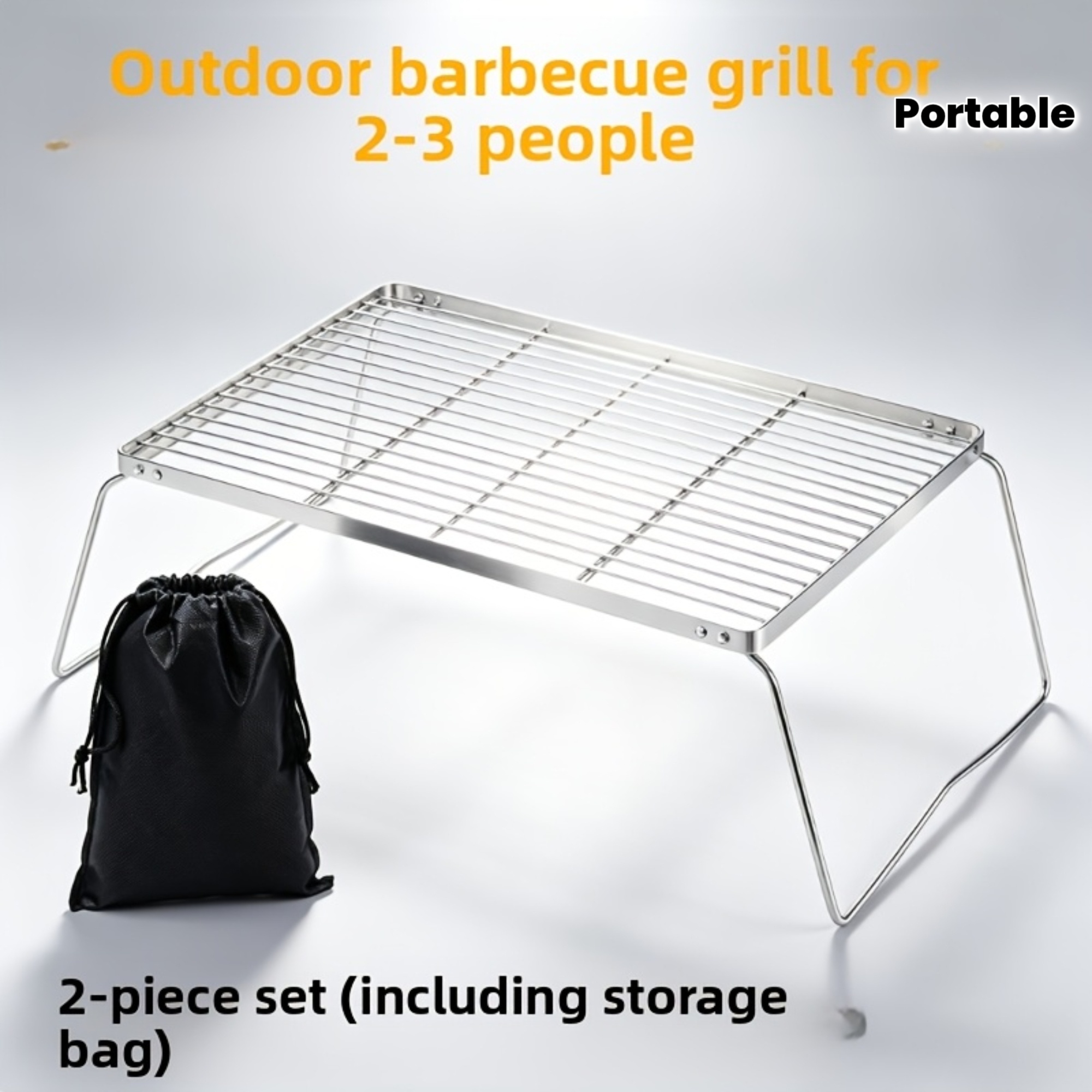 ポータブル折りたたみ式ステンレスキャンプファイヤースタンド  - Camping Cooking Survival のレビューと価格