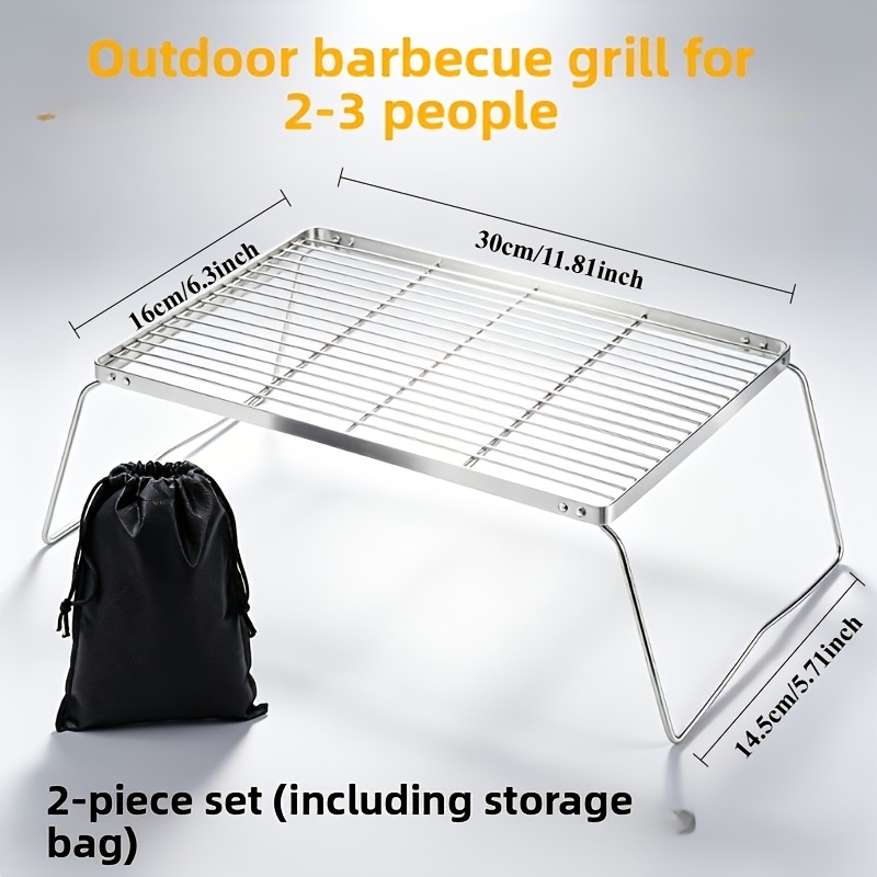ポータブル折りたたみ式ステンレスキャンプファイヤースタンド  - Camping Cooking Survival のレビューと価格