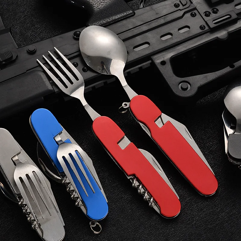 4 in 1 折りたたみ食器取り外し可能なキャンプ用品ステン - Camping Cooking Survival のレビューと価格
