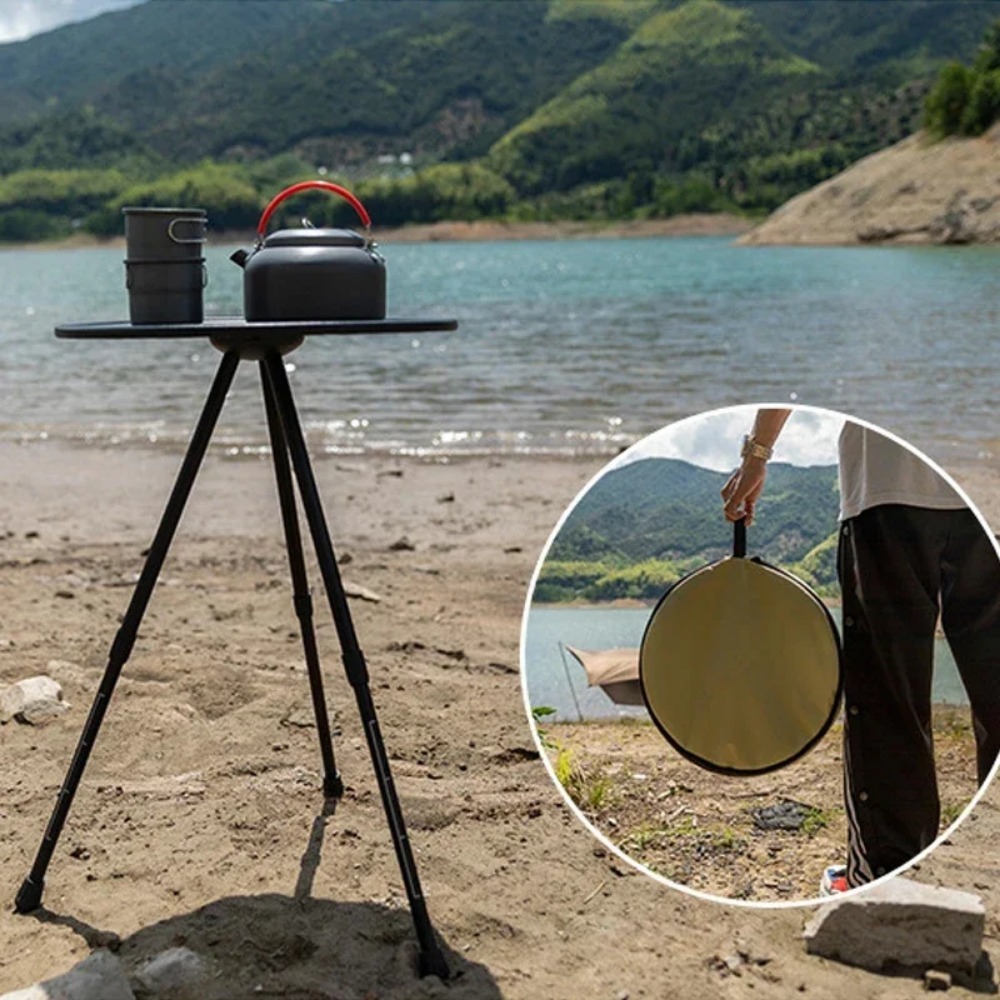 屋外アルミ合金折りたたみ小型ラウンドテーブルポータブルリフテ - Camping Cooking Table Foldable のレビューと価格