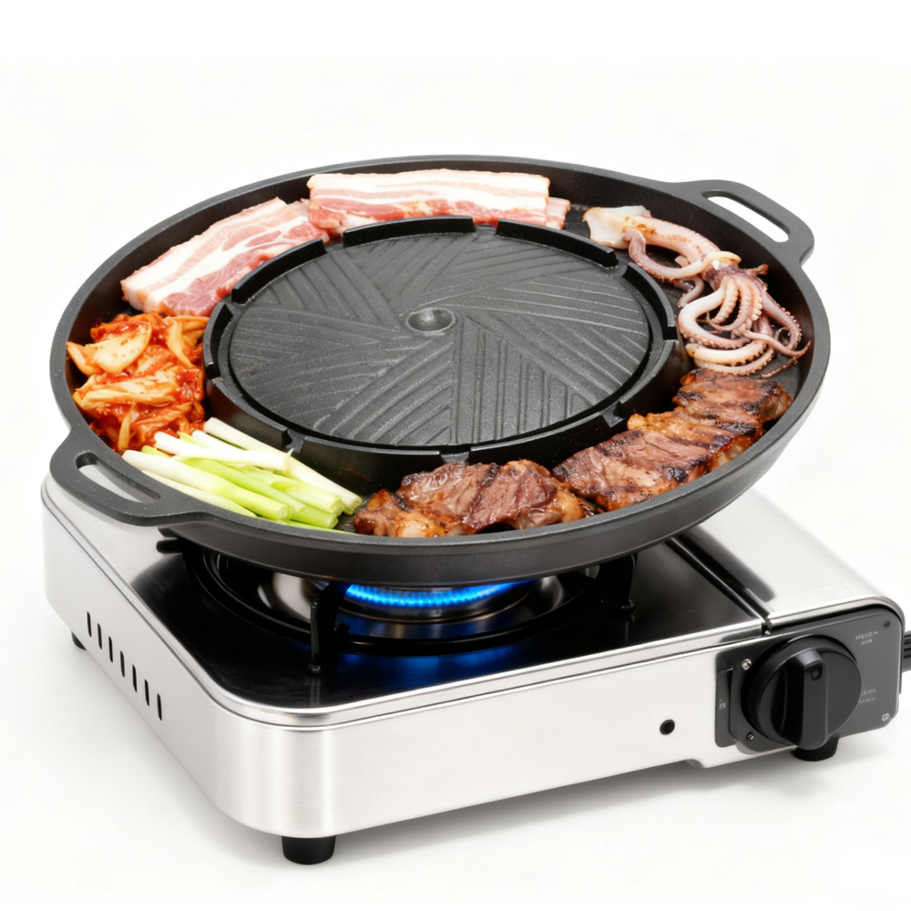 KOSUN 韓国式BBQグリルパン 2 in 1 丸型バーベ - Camping Cooking Survival のレビューと価格