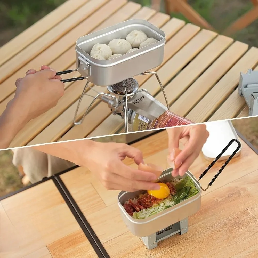 800/1400 ミリリットルアルミ弁当箱旅行キャンプ食器メ - Camping Cooking Bowl のレビューと価格