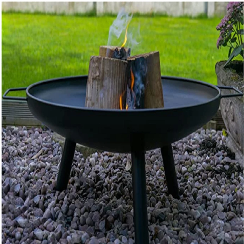 バーベキュートング付きファイヤーボウル、庭、パティオテラス、 - Camping Cooking Basket のレビューと価格