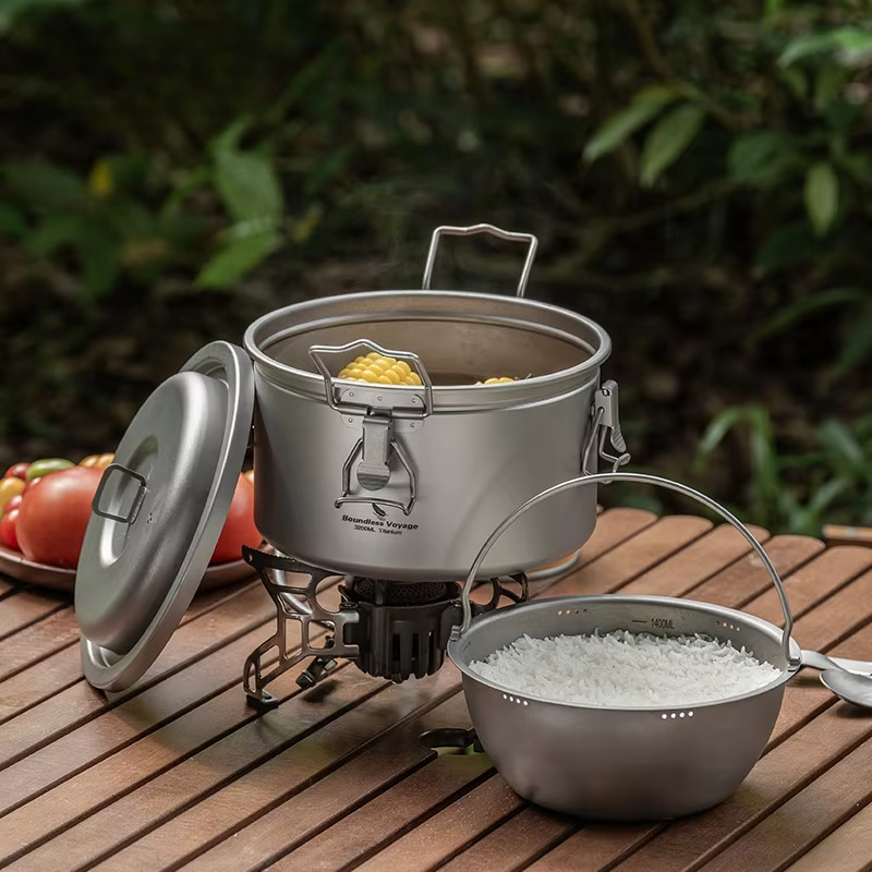 屋外キャンプ用調理鍋、スープポット、シチューポット、炊飯器、 - Camping Cooking Pot Large のレビューと価格