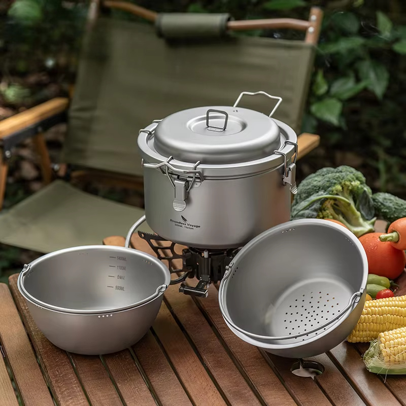 屋外キャンプ用調理鍋、スープポット、シチューポット、炊飯器、 - Camping Cooking Pot Large のレビューと価格