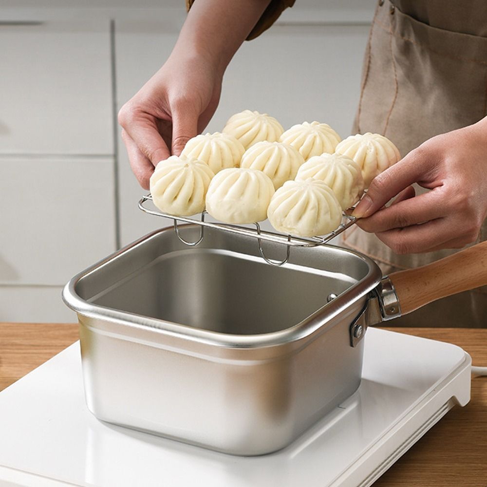 ポータブルステンレス鋼フライパン正方形ノンスティック調理鍋バ - Camping Cooking Basket のレビューと価格