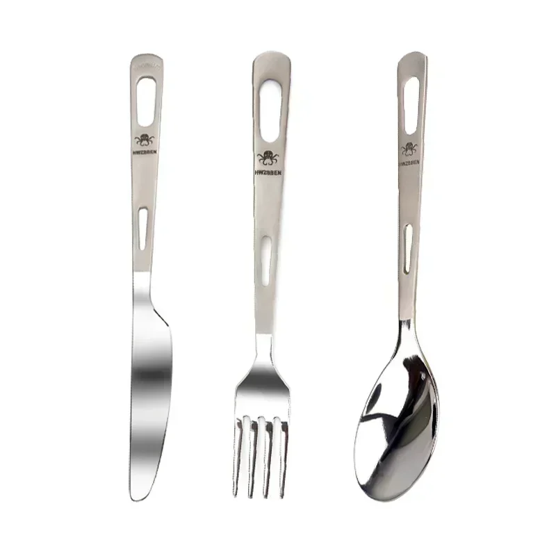 Hwzbben-チタン食器セット、フォーク、スプーン、ナイフ - Camping Cooking Full Set のレビューと価格