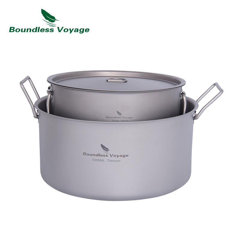 無限の航海-ふたと折りたたみ式ハンドル付きのチタンキャンプポ - Camping Cooking Pot Large のレビューと価格