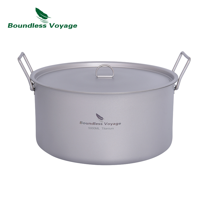 無限の航海-ふたと折りたたみ式ハンドル付きのチタンキャンプポ - Camping Cooking Pot Large のレビューと価格