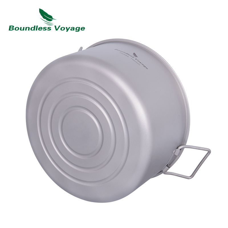 無限の航海-ふたと折りたたみ式ハンドル付きのチタンキャンプポ - Camping Cooking Pot Large のレビューと価格