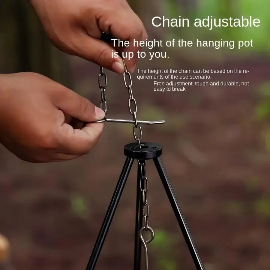 屋外用大型焚き火三脚ポータブルキャンプ焚き火調理鍋吊り下げ三 - Camping Cooking Pot Large のレビューと価格