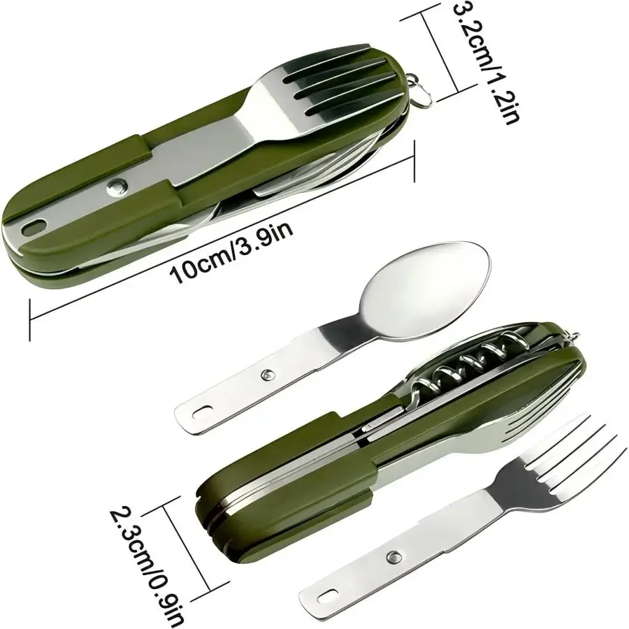 キャンプ用品 5-in-1 ステンレス製トラベルセット、多機 - Camping Cooking Survival のレビューと価格
