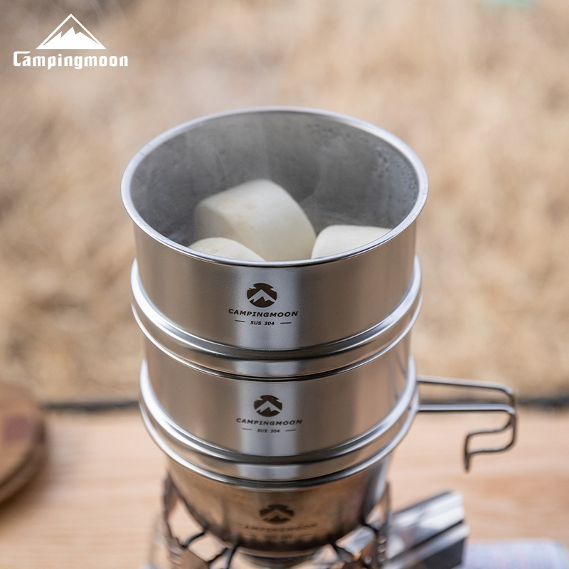 Campingmoon-アウトドアキャンプ用蒸し器、ステンレ - Camping Cooking Bowl のレビューと価格