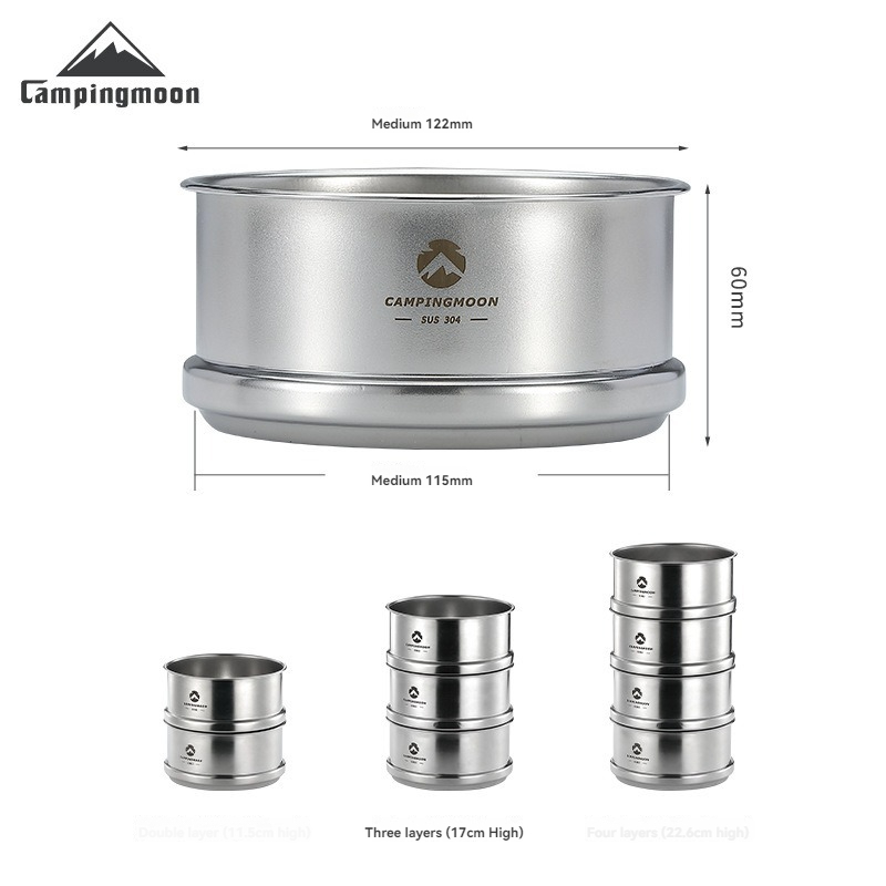 Campingmoon-アウトドアキャンプ用蒸し器、ステンレ - Camping Cooking Bowl のレビューと価格
