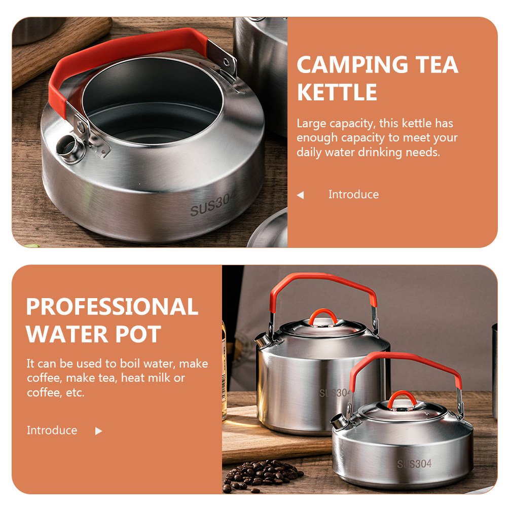 ステンレス製キャンプ用ティーケトル 大容量 耐摩耗性 アウト - Camping Cooking Pot Large のレビューと価格