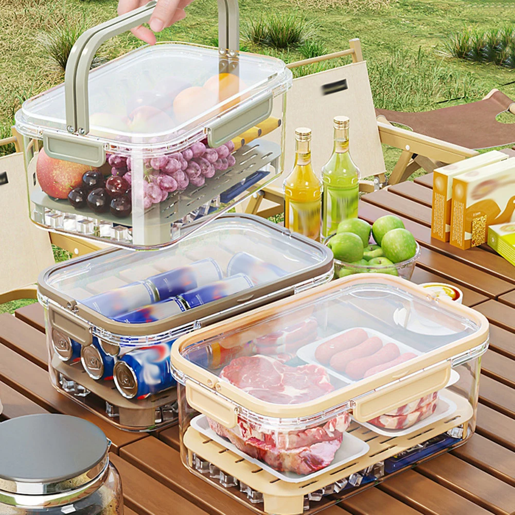 ポータブル食品保存容器 大容量 気密鮮度ボックス 排水プレー - Camping Cooking Bowl のレビューと価格