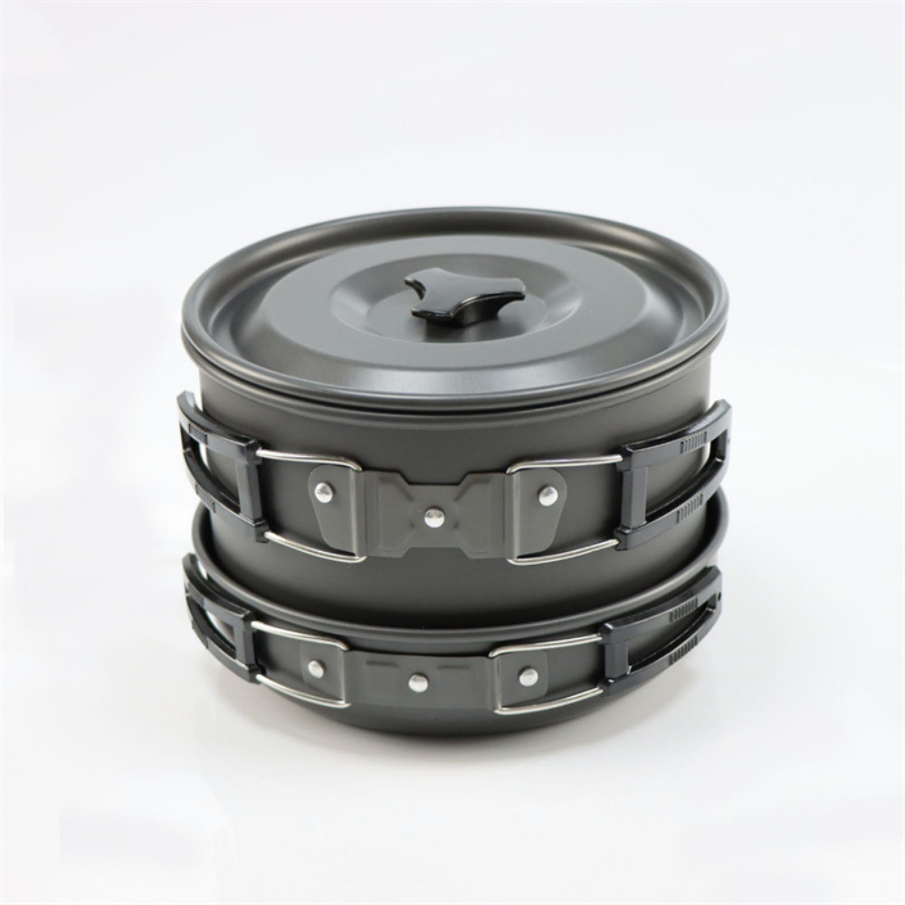 屋外用大型調理器具セット、2～4人用入れ子式鍋セット、キャン - Camping Cooking Pot Large のレビューと価格