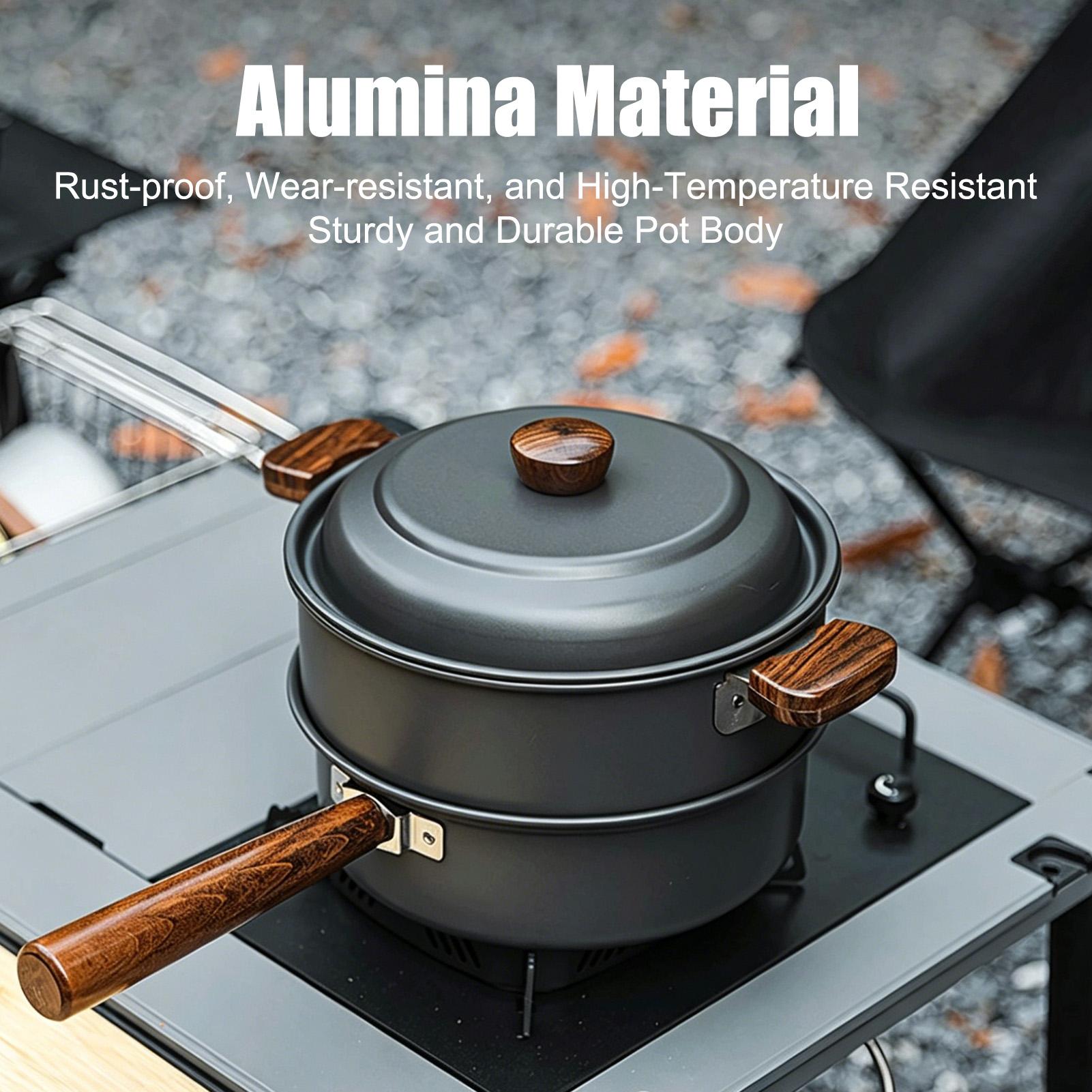 キャンプポット ポータブル 大型 軽量 二層蒸し器 キャンプ - Camping Cooking Pot Large のレビューと価格