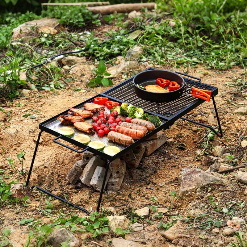 ポルアウトドアキャンプ用調理グリル、焚き火台用折りたたみ式キ - Camping Cooking Over Fire のレビューと価格