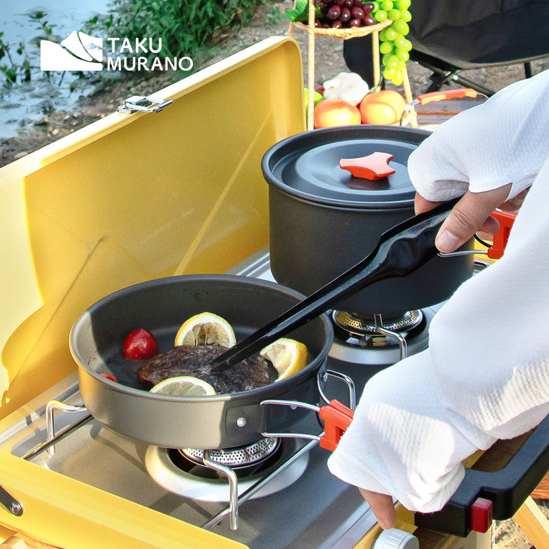 キャンプ調理器具セットアウトドアクッキング超軽量アルミポット - Camping Cooking Basket のレビューと価格