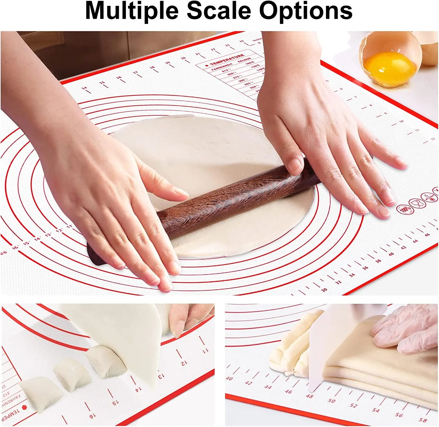 シリコーンベーキングマット混練パッド生地マットピザケーキ生地 - Camping Cooking Mat のレビューと価格