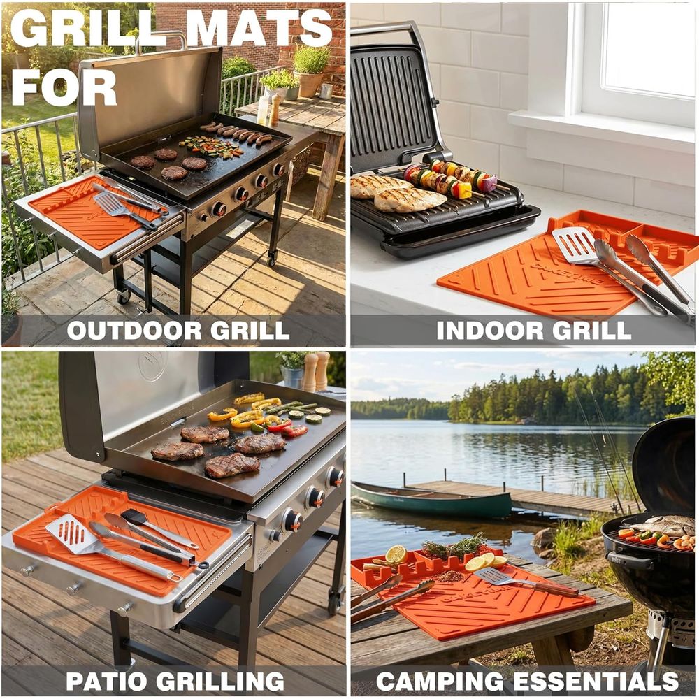シリコン製グリルマットまたはグリドルアクセサリー、調理キッチ - Camping Cooking Mat のレビューと価格